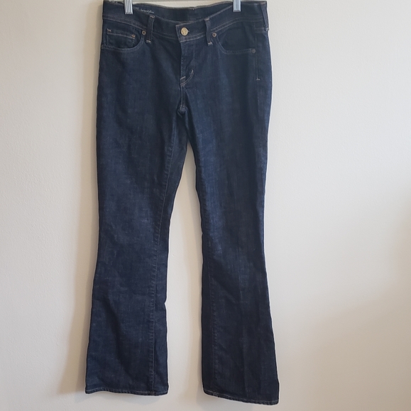 New Citizens of Humanity Ingrid 002 Low Waist Flare Dark Wash Jeans - Picture 3 of 14